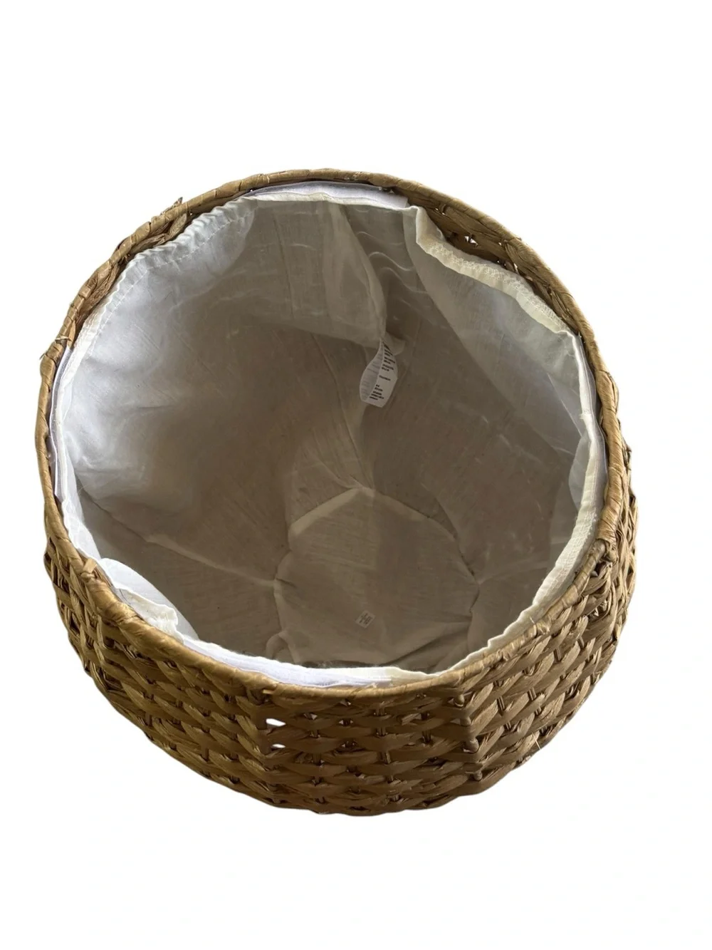 Crate & Barrel Wicker Pineapple Floor Basket Hamper